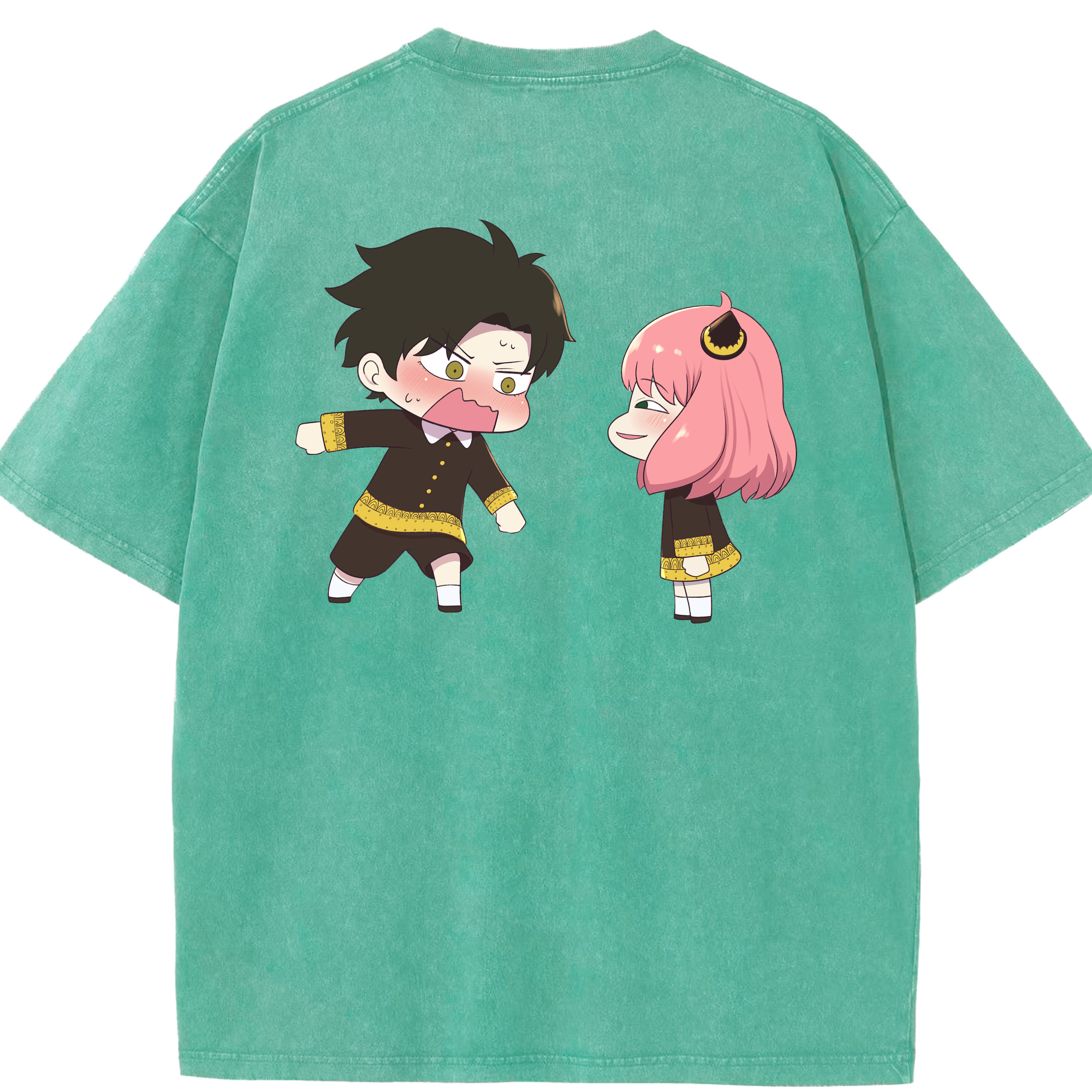 （画像用） SPY×FAMILY间谍家家酒 綿100% ヴィンテージ風 半袖Tシャツ（背面プリント）